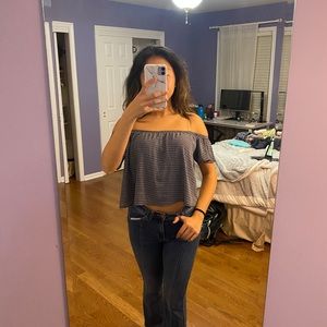 NWOT blue off the shoulder top